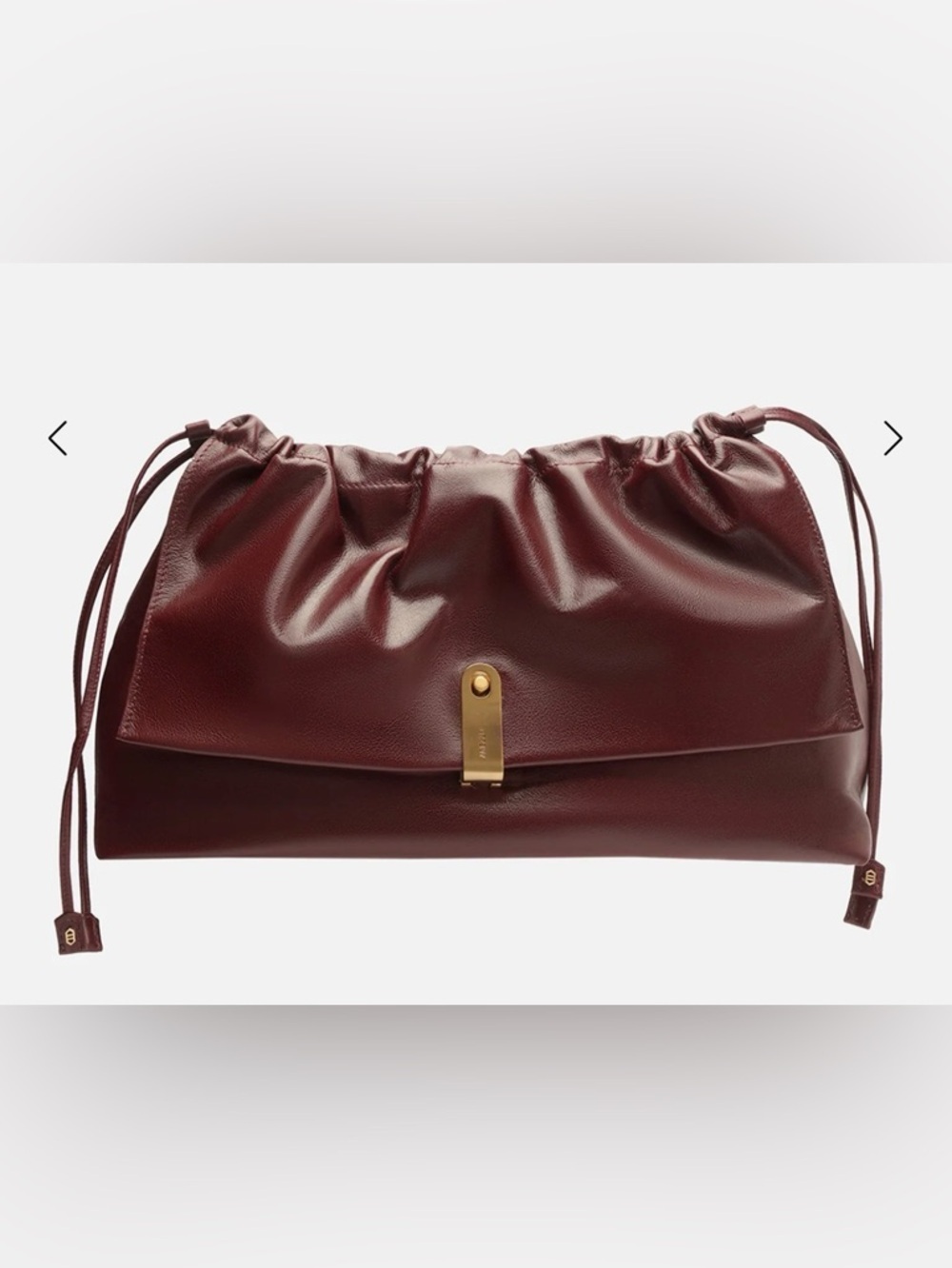 Arezzo Nicole Large Leather Pouch Drawstring Closure - Picture 3 of 10